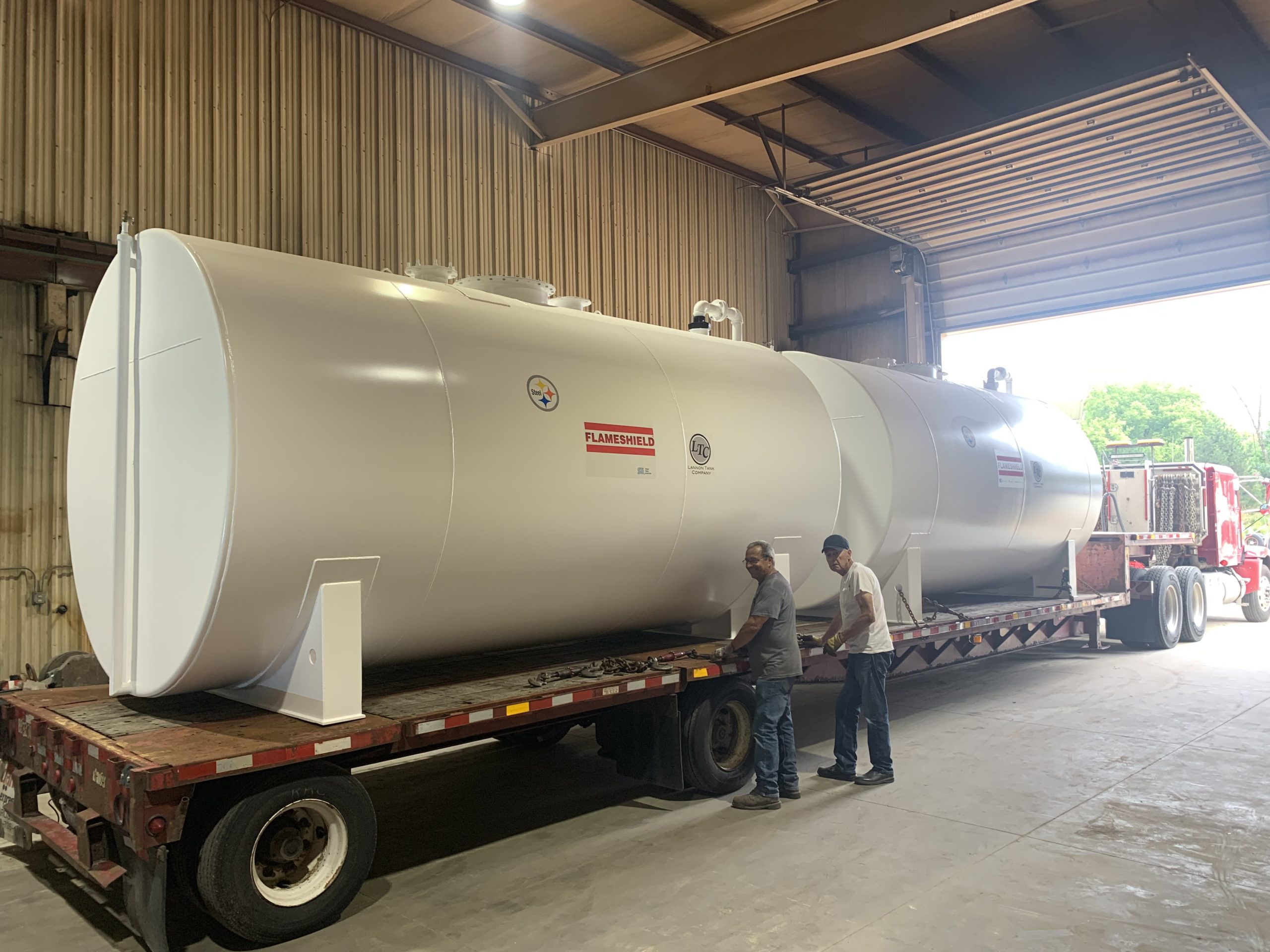 Above ground storage tanks ready to ship to the customer.